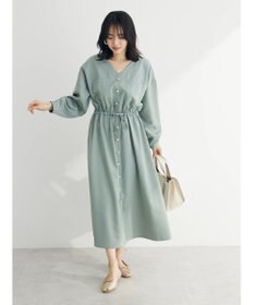 Green Parks ・ＥＬＥＮＣＡＲＥ　ＤＵＥ　Ｖネックイロイロ釦ワンピース