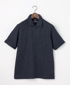 JOSEPH ABBOUD  【フランス産リネン×日本の技術・清涼感】ノルマンディリネントップジャージ ジップ ポロシャツ