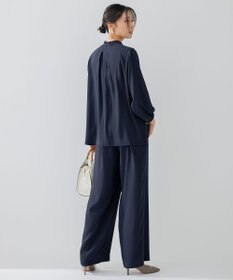 23区 【洗える】 バックサテンアムンゼン スタンドカラー ブラウス