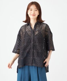 SHARE PARK LADIES オーバーサイズレースシャツ