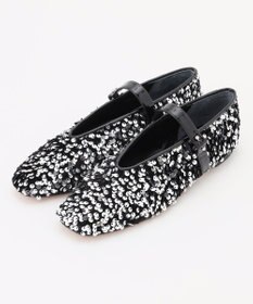 BEIGE， 【一部店舗限定】HENRI EN VARGO / MATHILDE スパンコールメリージェーン