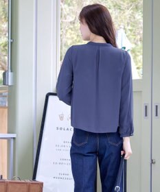 Tiaclasse 【洗える・スマート裏起毛】ジョーゼットフリルブラウス