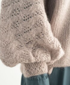 muuc 〈高品質シルク＆アンゴラモヘア〉模様編み ボリューム袖 カーディガン