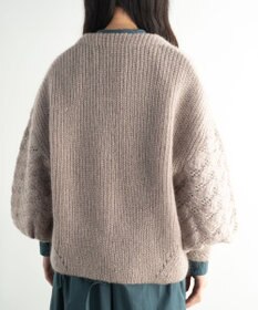 muuc 〈高品質シルク＆アンゴラモヘア〉模様編み ボリューム袖 カーディガン