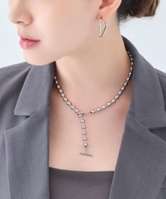 Phoebe 【金属アレルギー対応】ドットラインネックレス　シルバー/ステンレス