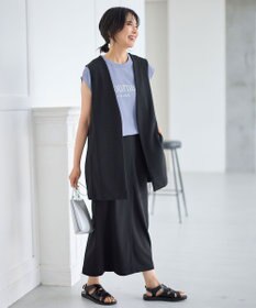 ANY L 【ウエストゴム】カットジョーゼットタイトスカート