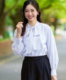 ANY SIS 【2WAY】リボンギャザー ブラウス スカイブルー系