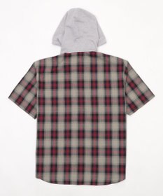 WEGO 【ユニセックス着用ITEM/MLサイズ展開】オンブレチェックフードシャツ（SS）