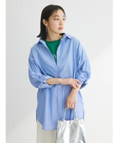 Green Parks 綿麻混タブ付オーバーサイズシャツチュニック