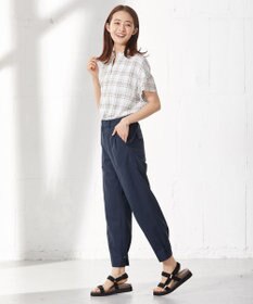 J.PRESS LADIES 【2WAY・洗える】ポリエステルリネンパンプキンシェル ベイカー パンツ