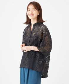 SHARE PARK LADIES オーバーサイズレースシャツ