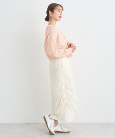 earth music&ecology スパンコールメッシュニットプルオーバー