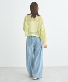 earth music&ecology スパンコールメッシュニットプルオーバー