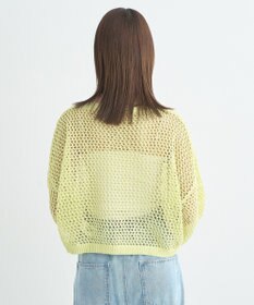 earth music&ecology スパンコールメッシュニットプルオーバー