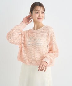 earth music&ecology スパンコールメッシュニットプルオーバー