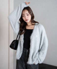 WEGO 【25年秋冬新作/WEB限定】別注USPOLOシャギーニットカーデ