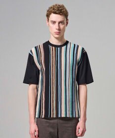 JOSEPH HOMME 【新素材】クレイジーストライプ　クルーネック半袖カットソー