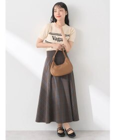 earth music&ecology バックレースアップチェックスカート