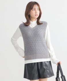 earth music&ecology ラメジャガードニットベスト