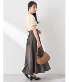 earth music&ecology バックレースアップチェックスカート