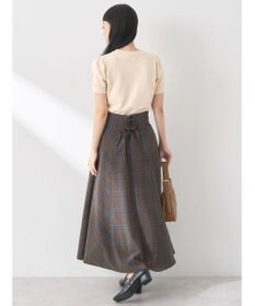 earth music&ecology バックレースアップチェックスカート