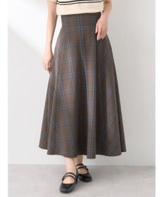 earth music&ecology バックレースアップチェックスカート