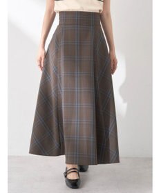 earth music&ecology バックレースアップチェックスカート