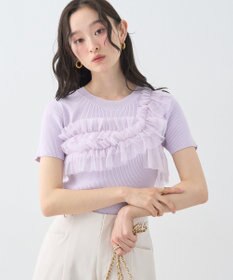 earth music&ecology アシメチュールフリルニットプルオーバー