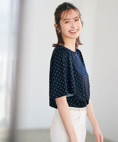 ANY SIS 【接触冷感・吸水速乾・UVケア】エアリードレープスムース フレア袖 ブラウス