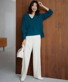 23区 【滝沢眞規子さん着用】クリアウールサキソニー ワイドパンツ