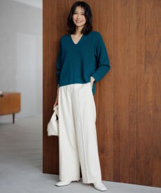 23区 【滝沢眞規子さん着用】クリアウールサキソニー ワイドパンツ