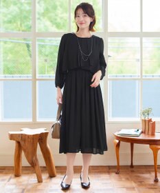 Tiaclasse 【新色追加】シフォンドレープワンピース