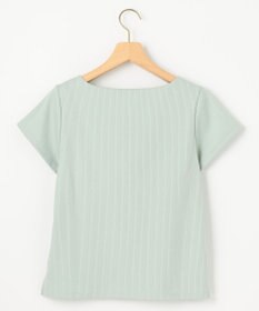 組曲 L 【WEB限定】ストライプジャガード カップ付きTシャツ