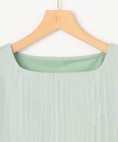 組曲 L 【WEB限定】ストライプジャガード カップ付きTシャツ