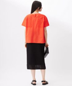 自由区 【接触冷感・洗える】エンブロイダリーローン Tブラウス