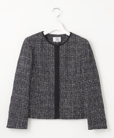 J.PRESS LADIES 【セットアップ対応】ファンシーツイード ノーカラー ジャケット