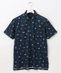 23区GOLF 【MEN】【UVケア/吸水速乾】マルチステッカープリント ポロシャツ