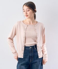 YECCA VECCA ラメ混クルーネックカーディガン