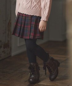 ANY KIDS チェック柄 プリーツ キュロット