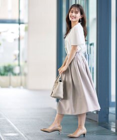 Tiaclasse 【新色追加・洗える】フロントタック配色ブラウス