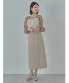 earth music&ecology ＳＥＴ２点チュールキャミ付きドッキングワンピース