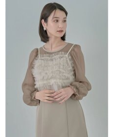 earth music&ecology ＳＥＴ２点チュールキャミ付きドッキングワンピース