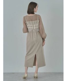 earth music&ecology ＳＥＴ２点チュールキャミ付きドッキングワンピース