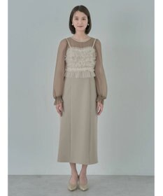 earth music&ecology ＳＥＴ２点チュールキャミ付きドッキングワンピース