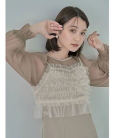 earth music&ecology ＳＥＴ２点チュールキャミ付きドッキングワンピース