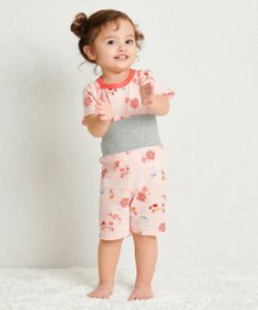 MIKI HOUSE HOT BISCUITS 【80-120cm】 リゾートキャビット 腹巻き付き タック天竺素材 半袖パジャマ