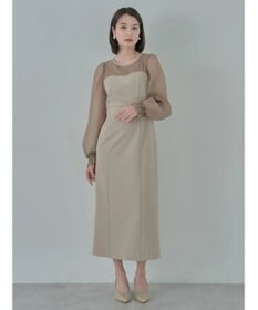 earth music&ecology ＳＥＴ２点チュールキャミ付きドッキングワンピース