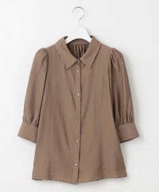 Feroux 【洗える】リボンタイパフスリーブ ブラウス