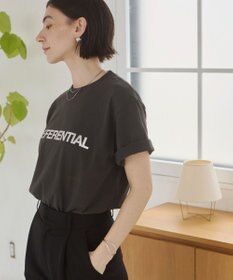 WEGO 【ANGIE VINTAGE】フロッキーロゴプリントTシャツ