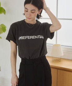 WEGO 【ANGIE VINTAGE】フロッキーロゴプリントTシャツ